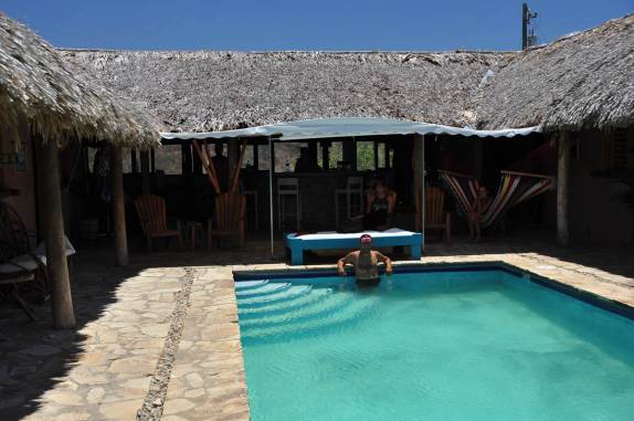 Último mergulho na piscina do nosso hotel em San Juan del Sur, na Nicarágua